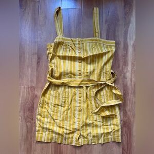Forever 21 Mustard and Cream Striped Top